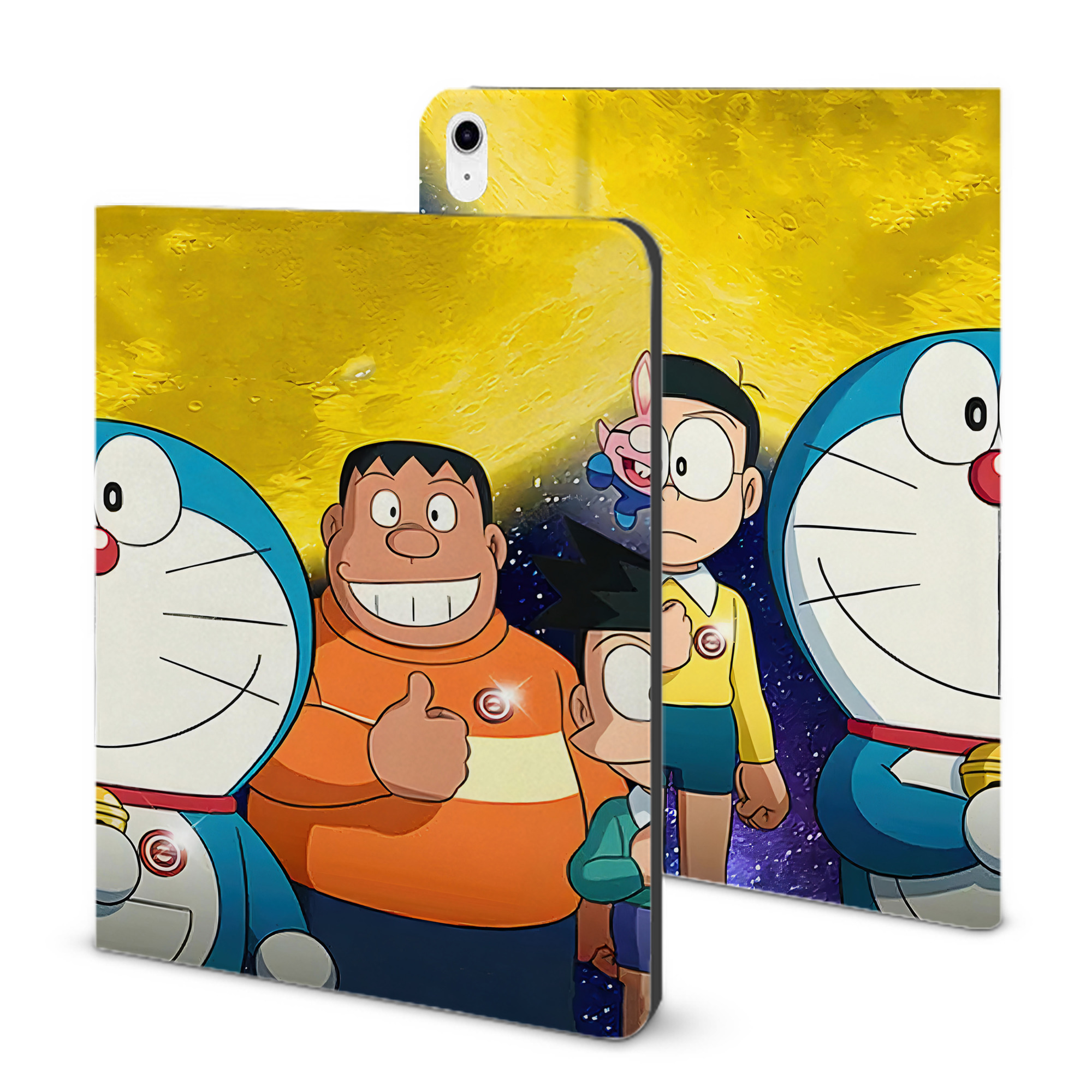 （画像用） ドラえもん Doraemon IPad ケース ブック型 PUレザー TPU 耐衝撃 軽量 薄型 ペン収納なし 全面保護 IPad 各モデル対応